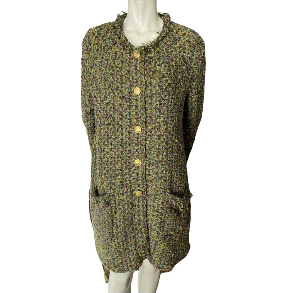 Women's Multicolor Tweed Cardigan